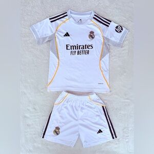 Set Real Madrid kids home kit 25/26 Version Fans